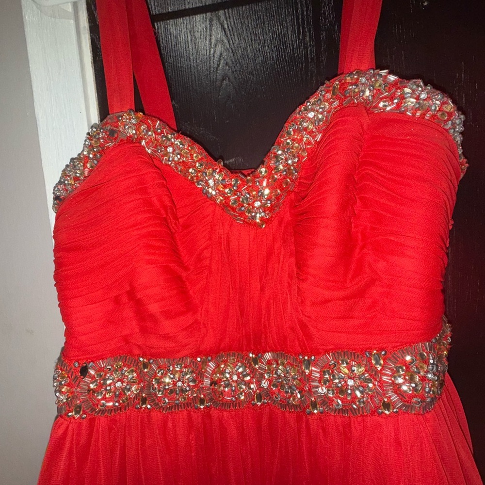 My Michelle Red Sleeveless Sweetheart Sundress
